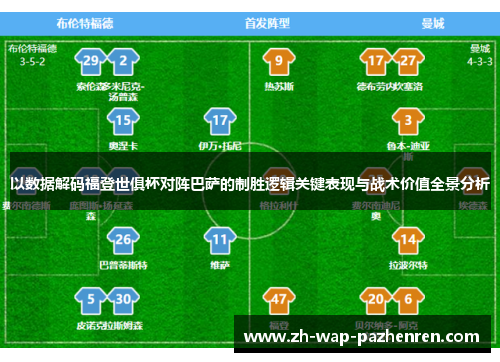 以数据解码福登世俱杯对阵巴萨的制胜逻辑关键表现与战术价值全景分析